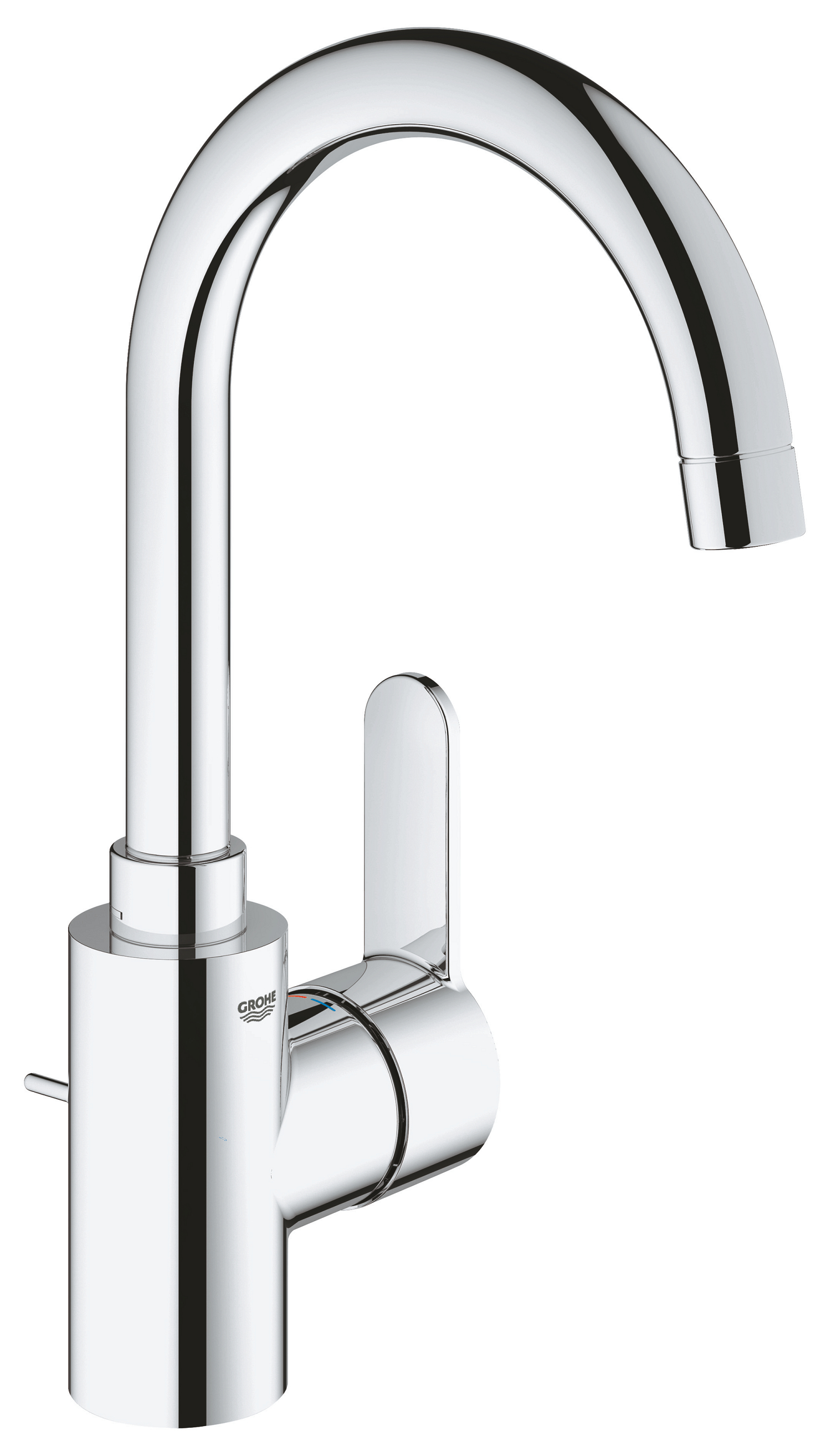 Baterii sanitare - Baterie lavoar Grohe 23043003, Eurostyle, tip comanda monocomanda, tip instalare pe lavoar, pe blat, crom