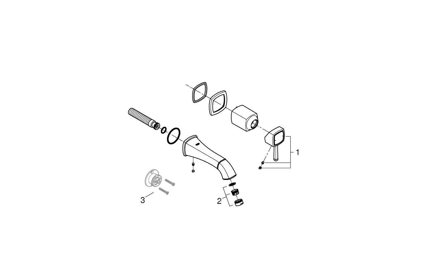 Baterie lavoar Grohe 19929000, Grandera, tip comanda monocomanda, tip instalare pe perete, marime m, crom [2]