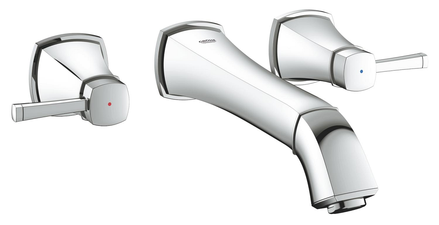 Baterii sanitare - Baterie lavoar Grohe 20415000, Grandera, tip comanda dubla comanda, tip instalare pe perete, marime l, crom