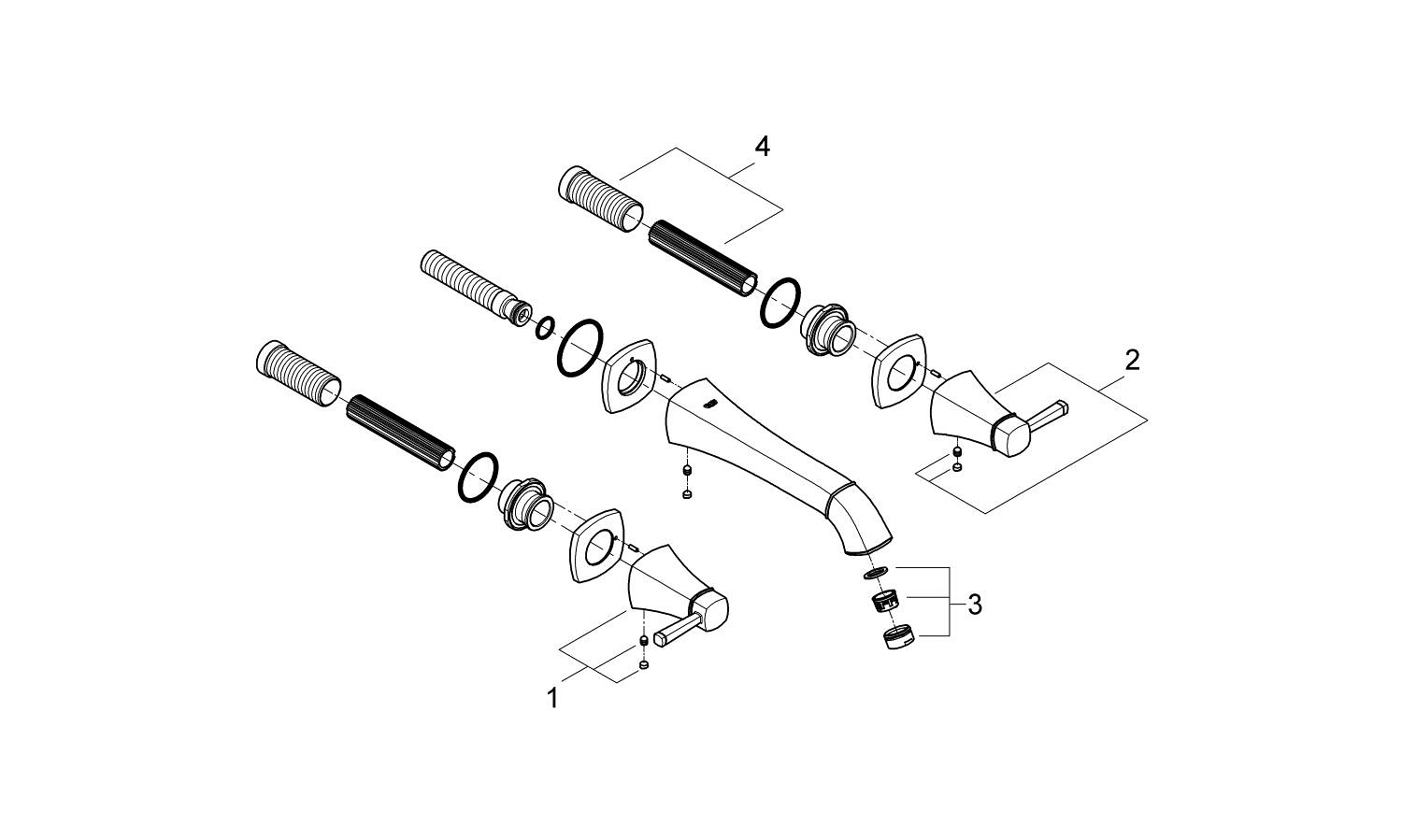Baterie lavoar Grohe 20415000, Grandera, tip comanda dubla comanda, tip instalare pe perete, marime l, crom [2]
