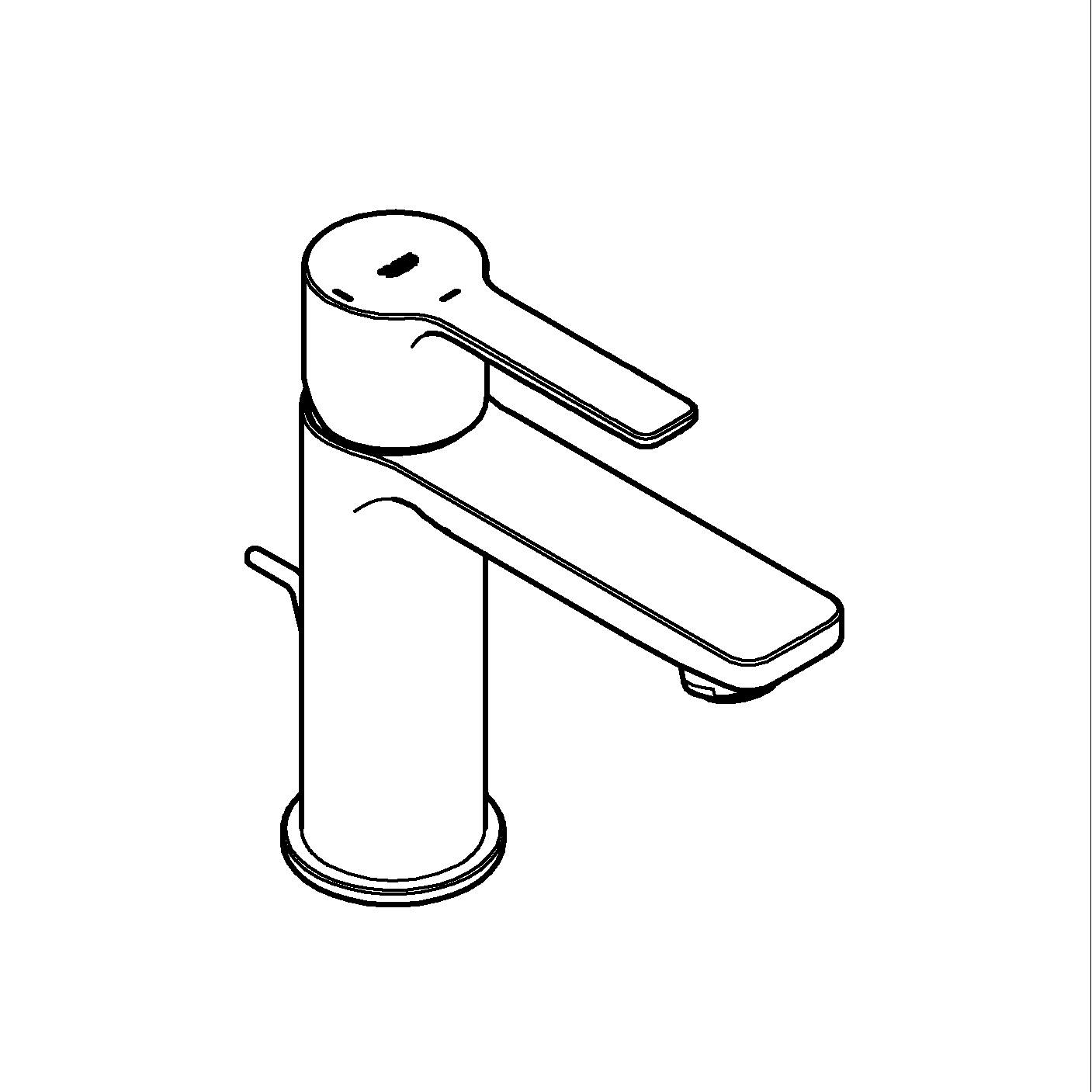 Baterie lavoar Grohe 237902431, Lineare, tip comanda monocomanda, marime s, tip instalare pe lavoar, negru [16]