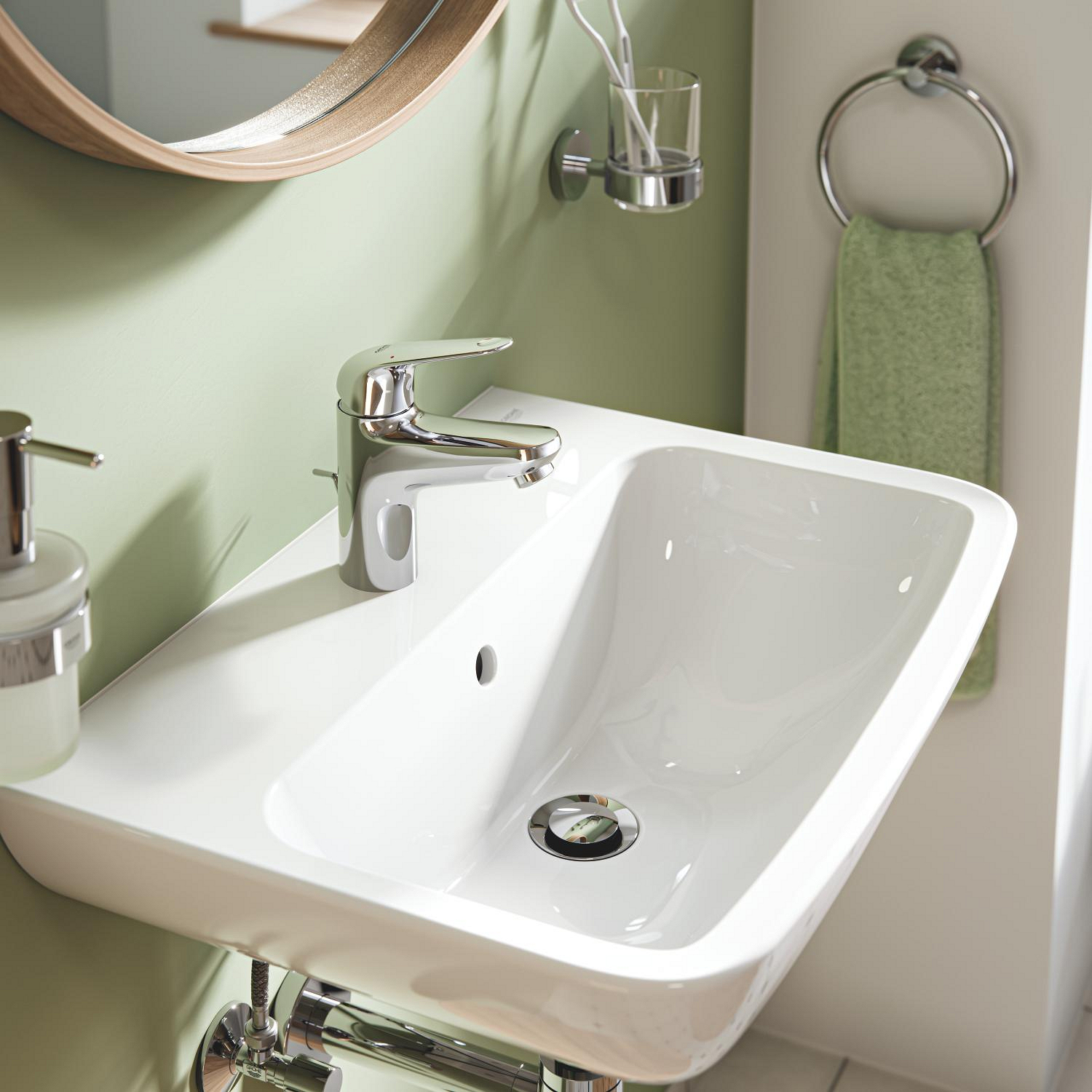 Baterie lavoar Grohe 24316001, Swift, tip comanda monocomanda, tip instalare pe lavoar, marime s, crom [4]