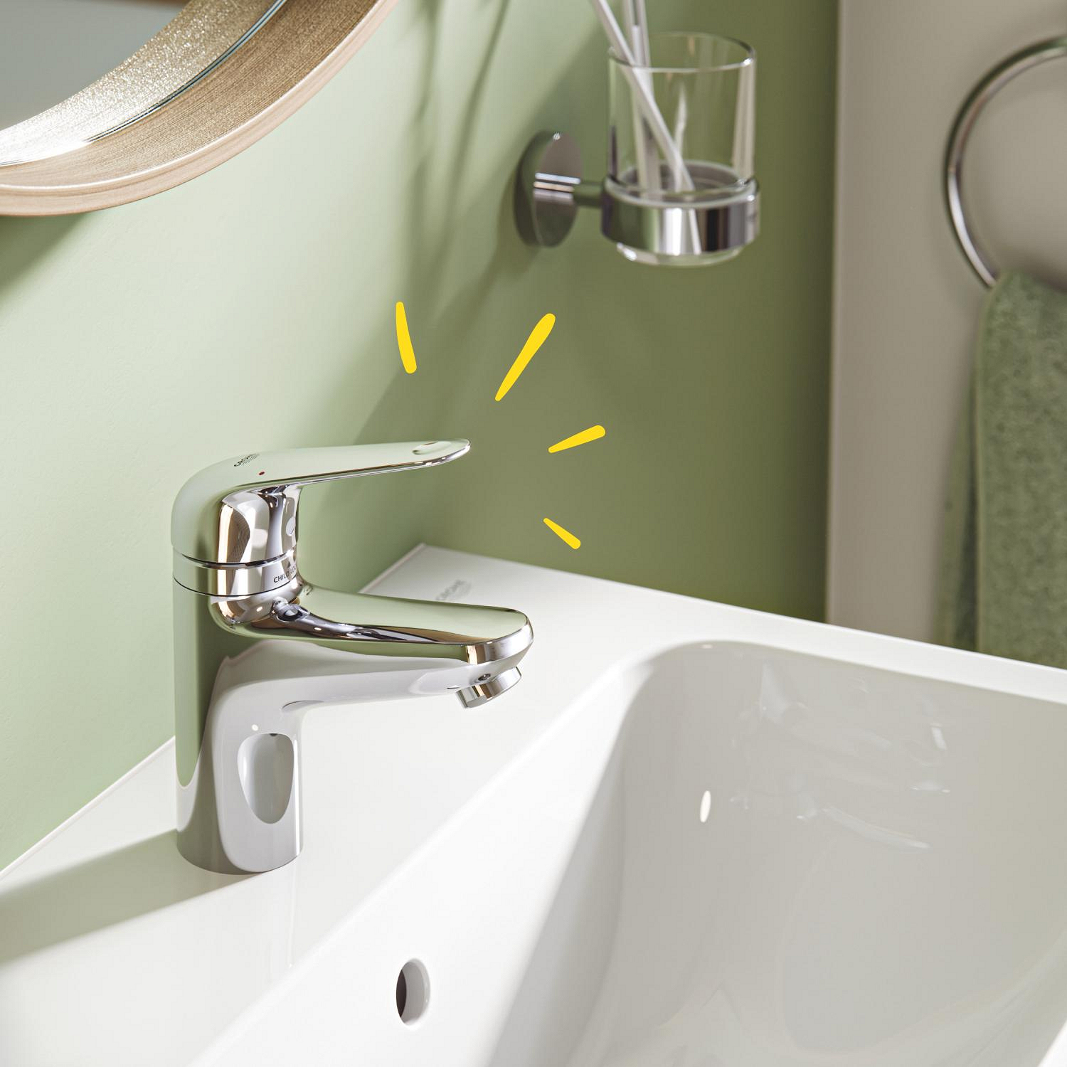 Baterie lavoar Grohe 24319001, Swift, tip comanda monocomanda, tip instalare pe lavoar, marime s, crom [14]