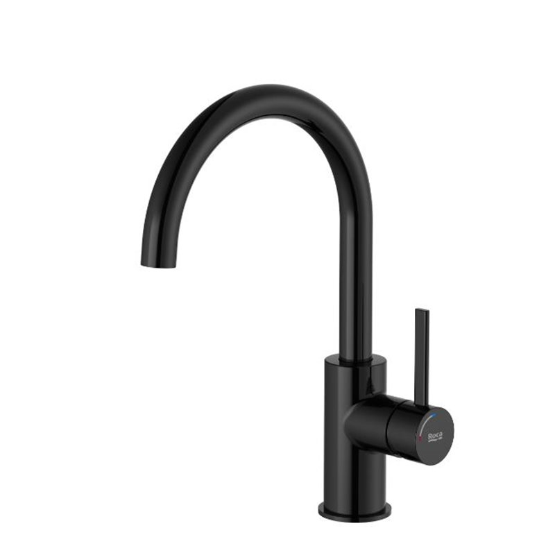 Baterii sanitare - Baterie lavoar Roca A5A4A9ECN0, ONA, tip comanda monocomanda, marime l, tip instalare pe blat, pe lavoar, negru