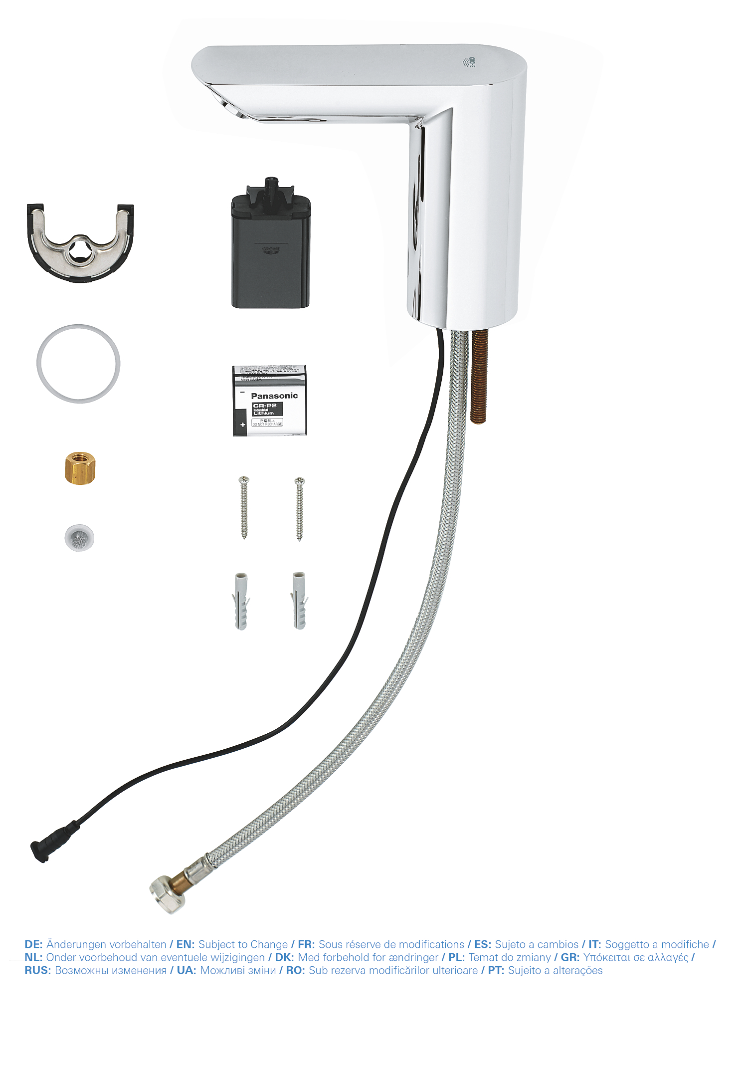 Baterie cu senzor Grohe 36452000, pentru lavoar, montaj pe blat, pe lavoar, tip alimentare baterie 6v, crom [2]