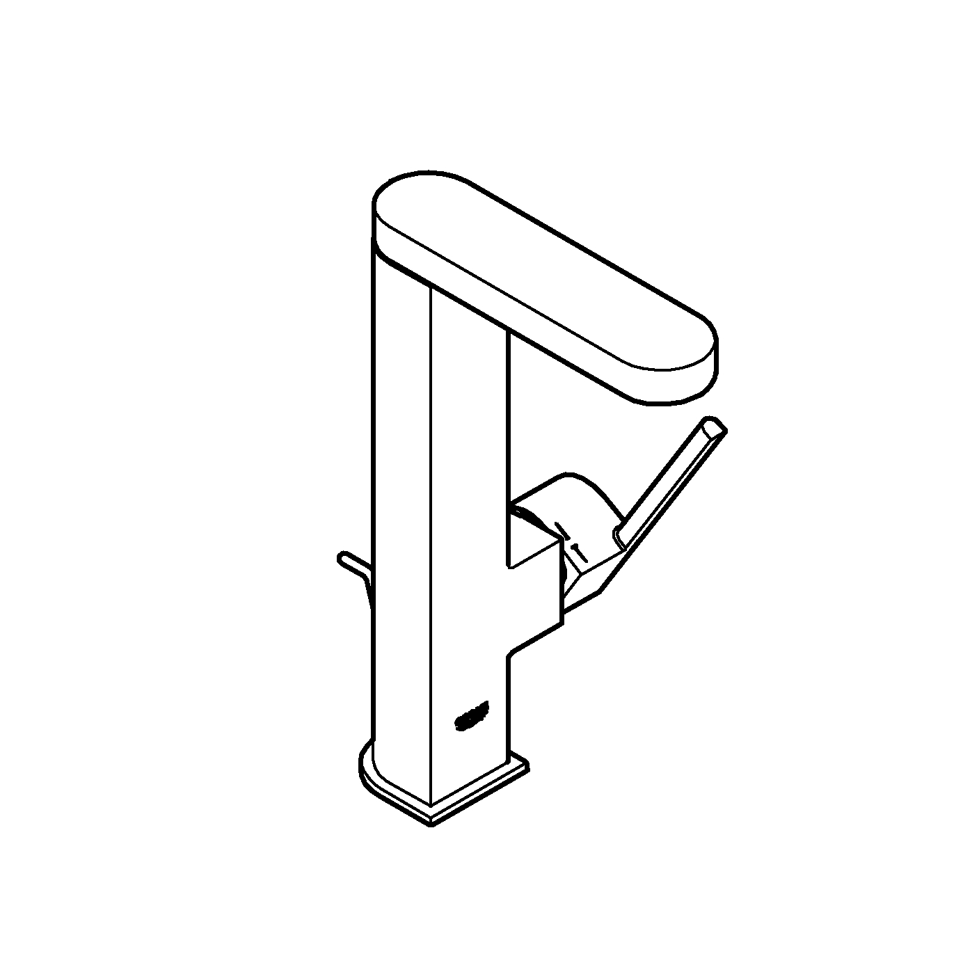 Baterie lavoar Grohe 23851003, Plus, tip comanda monocomanda, tip instalare pe lavoar, pe blat, crom [7]