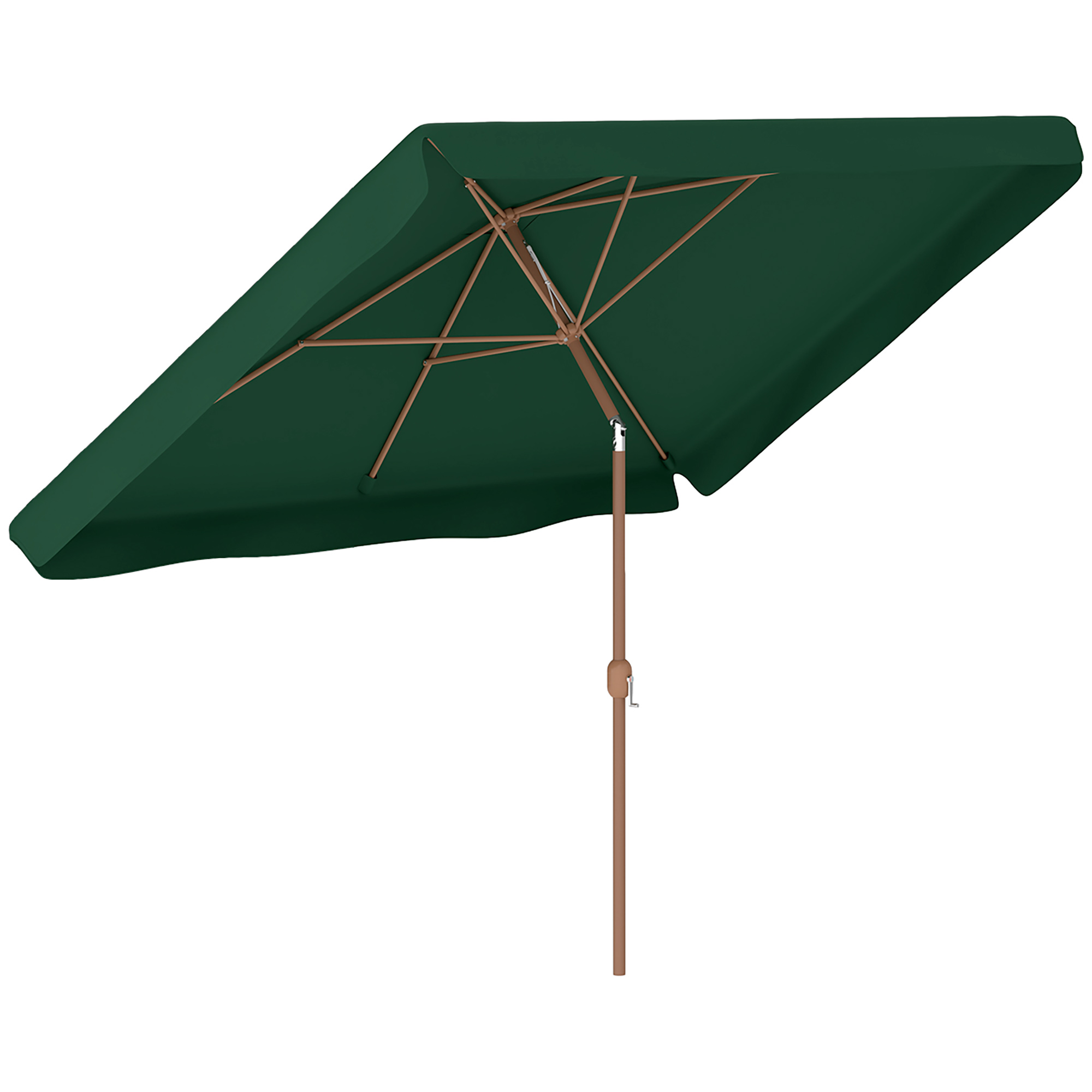 Umbrele -  Umbrela de Gradina 2x3 m cu Deschidere cu Manivela, inclinabila si Anti-UV 50+, Verde