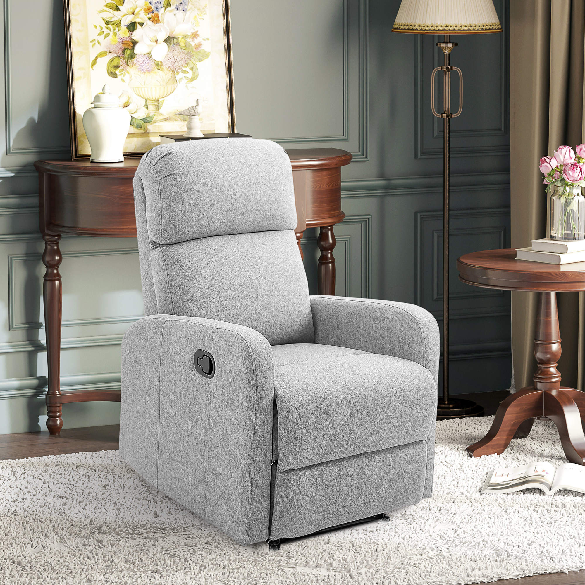  Fotoliu Relaxare - Rabatabil 168°, Cu Suport pentru Picioare [1]