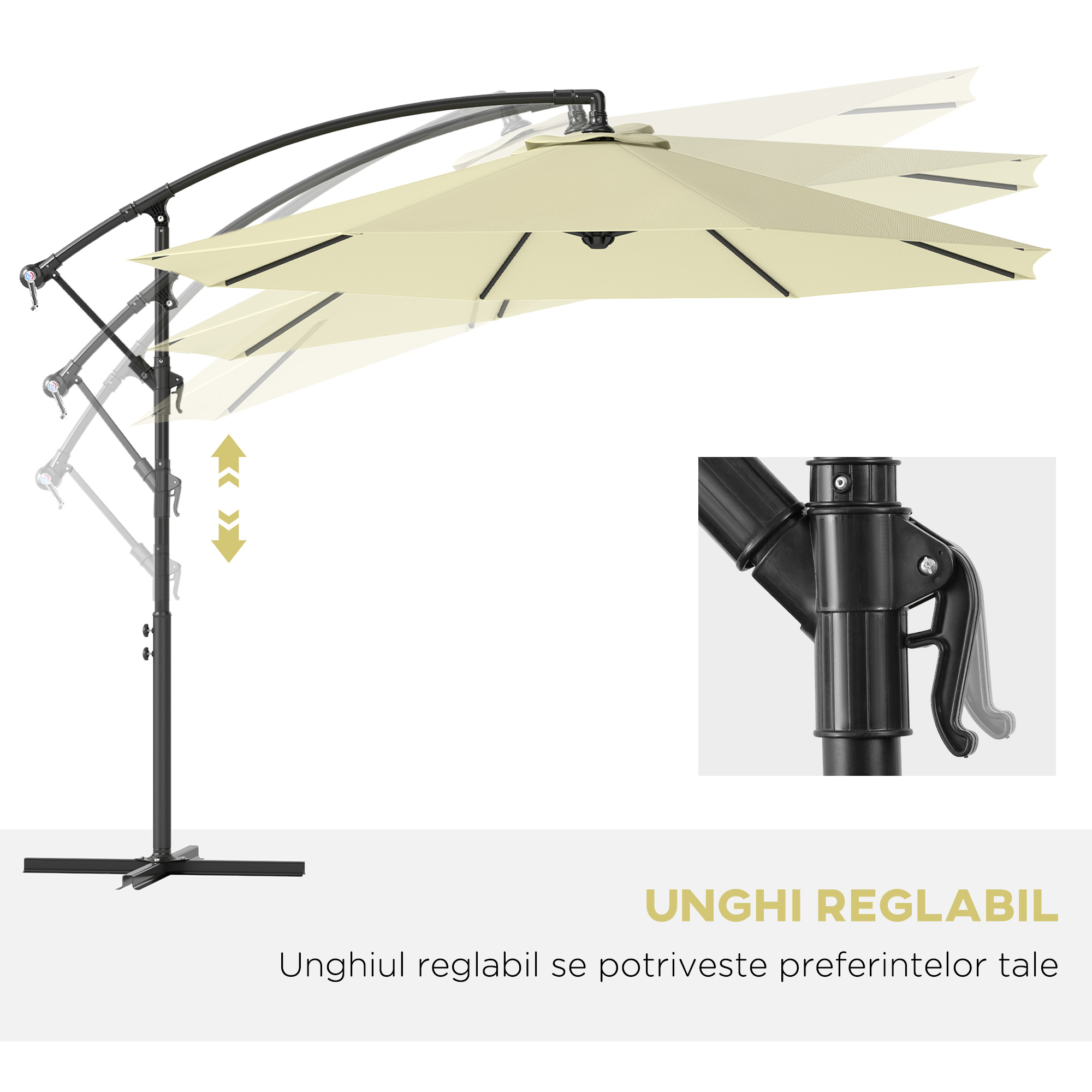  Umbrela pentru Gradina Brat Deluxe Inclinabila cu Manivela, Φ3m [4]