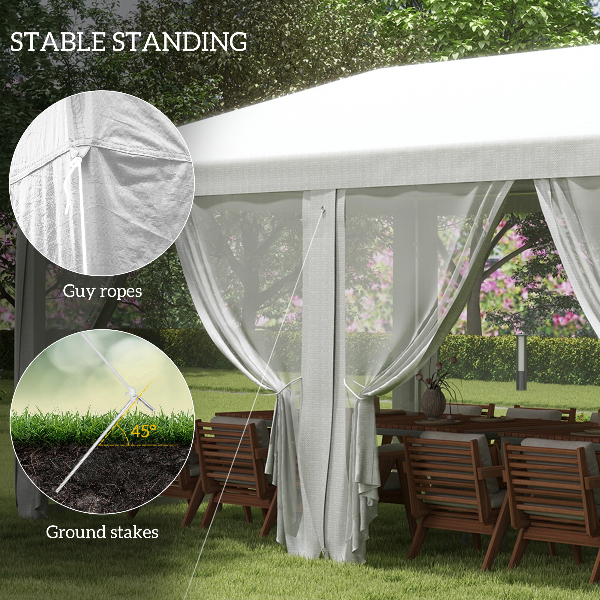  Outdoor 116" x 234" Pop-Up Canopy Tent w/ UV Protection & Lasting Strength White [5]