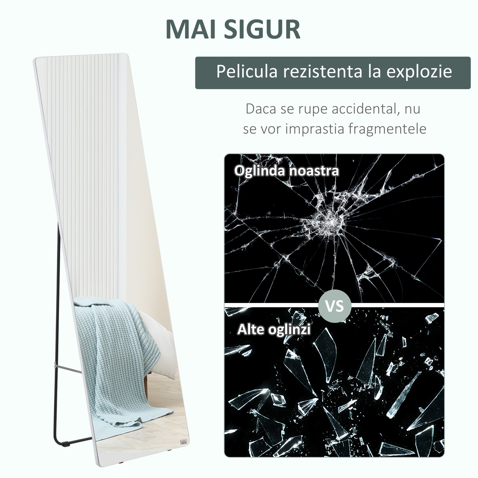  Oglinda de toaleta, suspendata sau inclinata, din aliaj de aluminiu, argintiu [6]