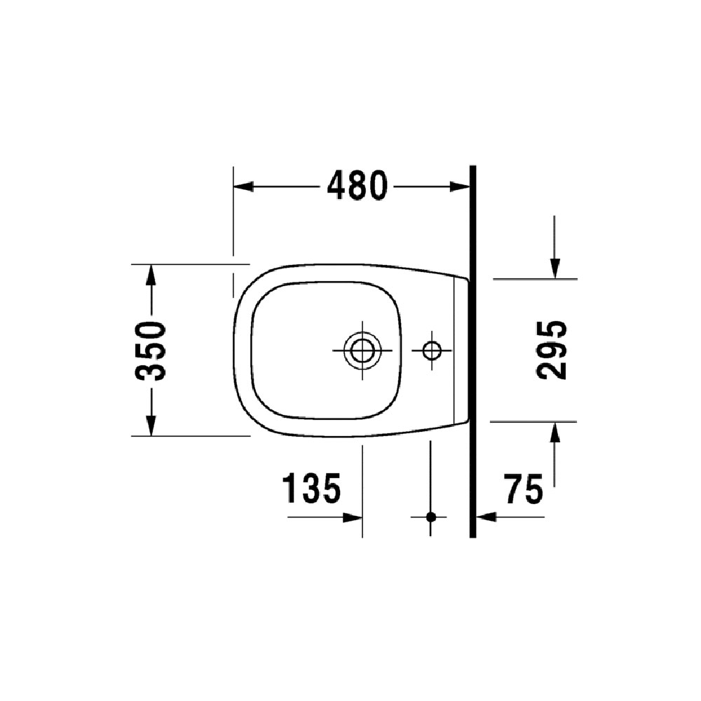 Bideu Duravit 22371500002, D-Code, montaj suspendat, preaplin, zona montaj interior, seria D-Code, alb [3]