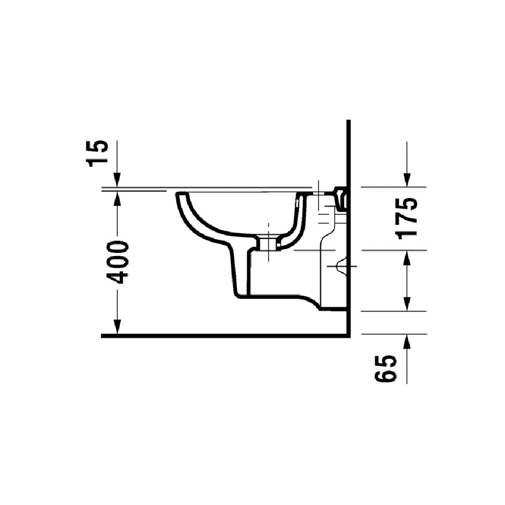 Bideu Duravit 22371500002, D-Code, montaj suspendat, preaplin, zona montaj interior, seria D-Code, alb [4]