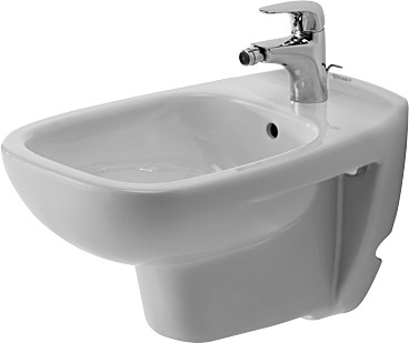 Baie - Bideu Duravit 22571500002, D-Code, montaj suspendat, preaplin, zona montaj interior, seria D-Code, alb