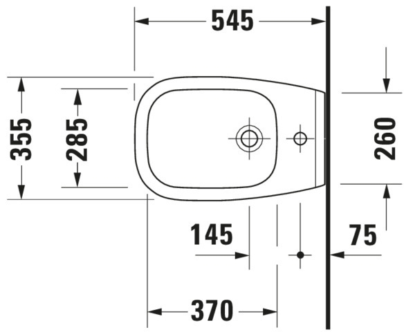 Bideu Duravit 22571500002, D-Code, montaj suspendat, preaplin, zona montaj interior, seria D-Code, alb [5]