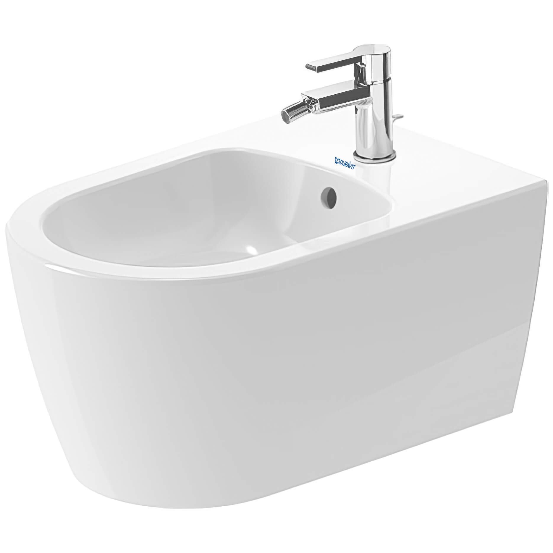 Baie - Bideu Duravit 2288150000, Me by Starck, montaj suspendat, zona montaj interior, elemente fixare ascunse, alb