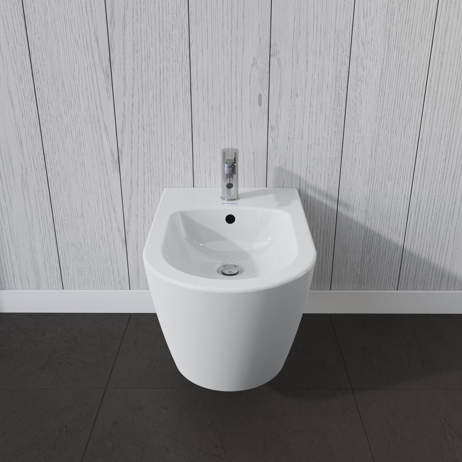 Bideu Duravit 2288150000, Me by Starck, montaj suspendat, zona montaj interior, elemente fixare ascunse, alb [2]