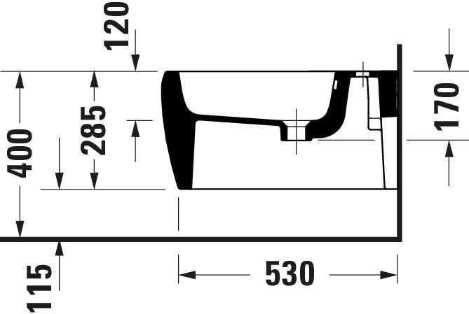 Bideu Duravit 2263150000, Qatego, montaj suspendat, preaplin, zona montaj interior, elemente fixare ascunse, alb [6]