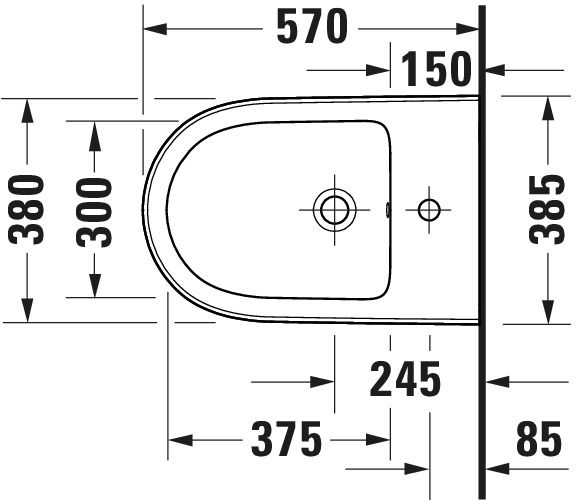 Bideu Duravit 2263150000, Qatego, montaj suspendat, preaplin, zona montaj interior, elemente fixare ascunse, alb [4]