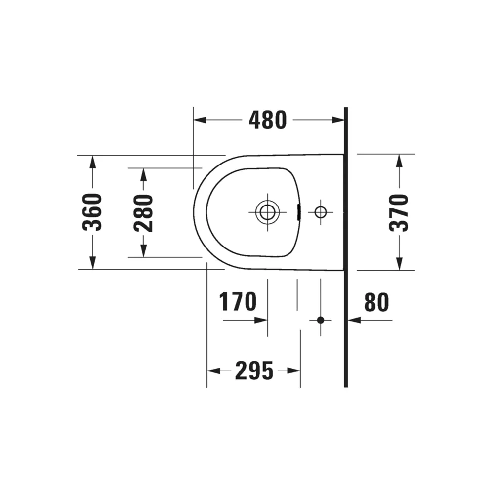 Bideu Duravit 2298150000, Soleil, montaj suspendat, preaplin, zona montaj interior, seria Soleil, alb [3]