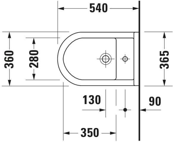 Bideu Duravit 2230150000, Starck 3, montaj suspendat, preaplin, zona montaj interior, seria Starck 3, alb [4]