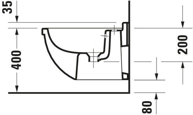 Bideu Duravit 2230150000, Starck 3, montaj suspendat, preaplin, zona montaj interior, seria Starck 3, alb [3]