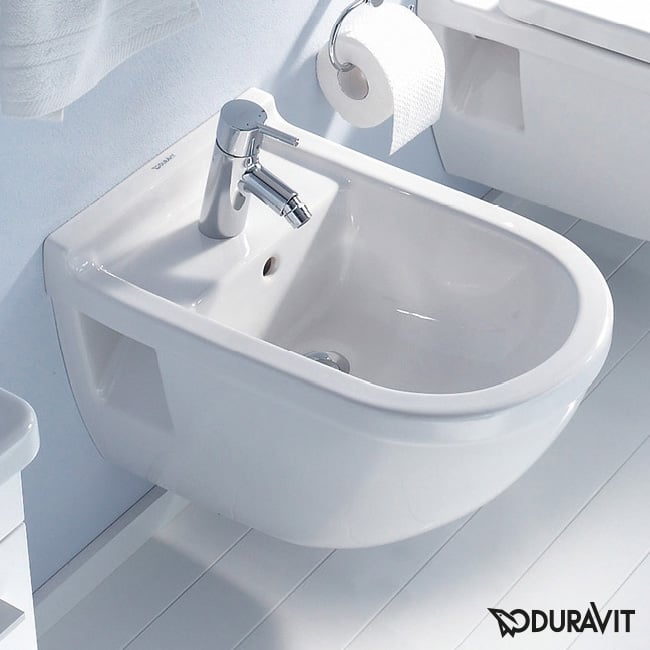 Bideu Duravit 2230150000, Starck 3, montaj suspendat, preaplin, zona montaj interior, seria Starck 3, alb [1]