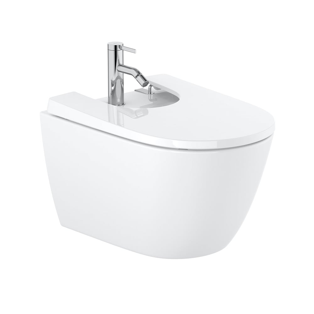 Bideu Roca A357685000, Ona, montaj suspendat, preaplin, zona montaj interior, elemente fixare ascunse, alb [2]
