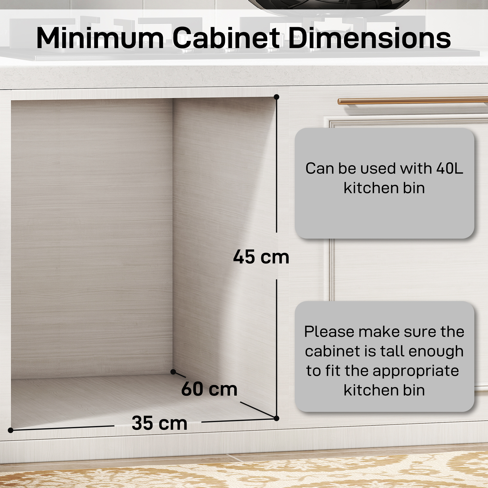  Cos de gunoi glisant sub chiuveta pentru reciclare cu 2 galeti de 20L, 52x33.5x41 cm, Gri [5]