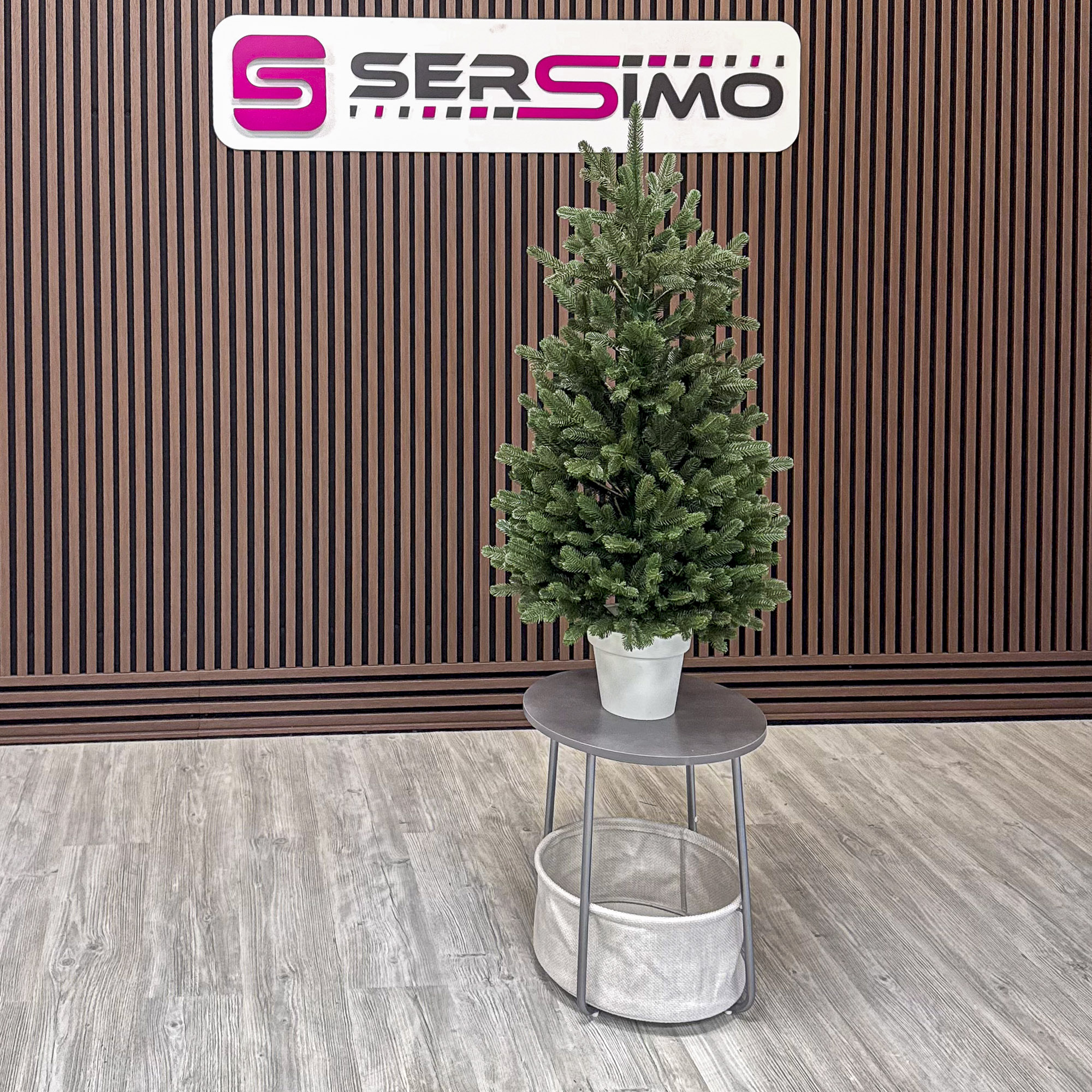 Brad artificial Christmas Deluxe by Sersimo, Viena Elite verde in ghiveci, 3D, 110 cm [7]
