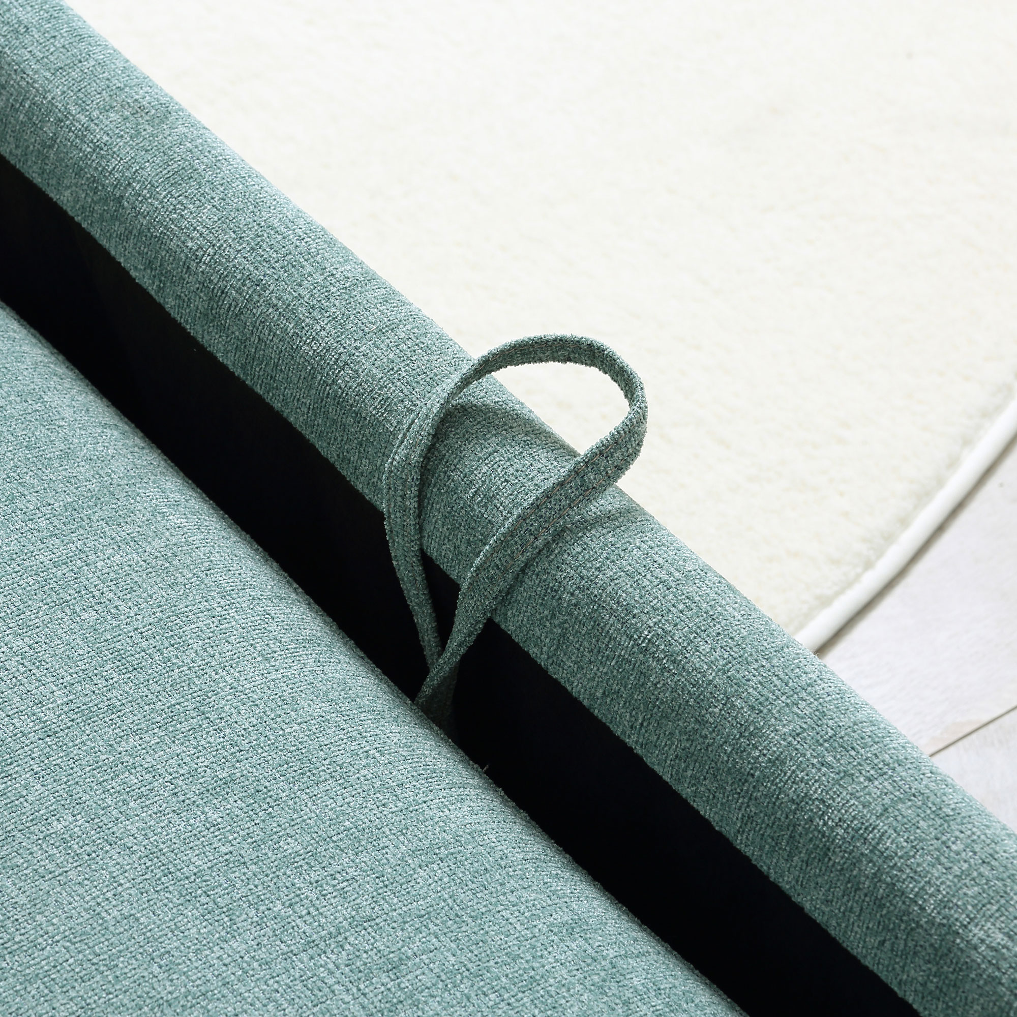  Fotoliu de un singur loc cu spatar reglabil in 4 pozitii, tesatura cu efect de lenjerie respirabila si sezut captusit, 96x84,5x87,5 cm, verde [8]