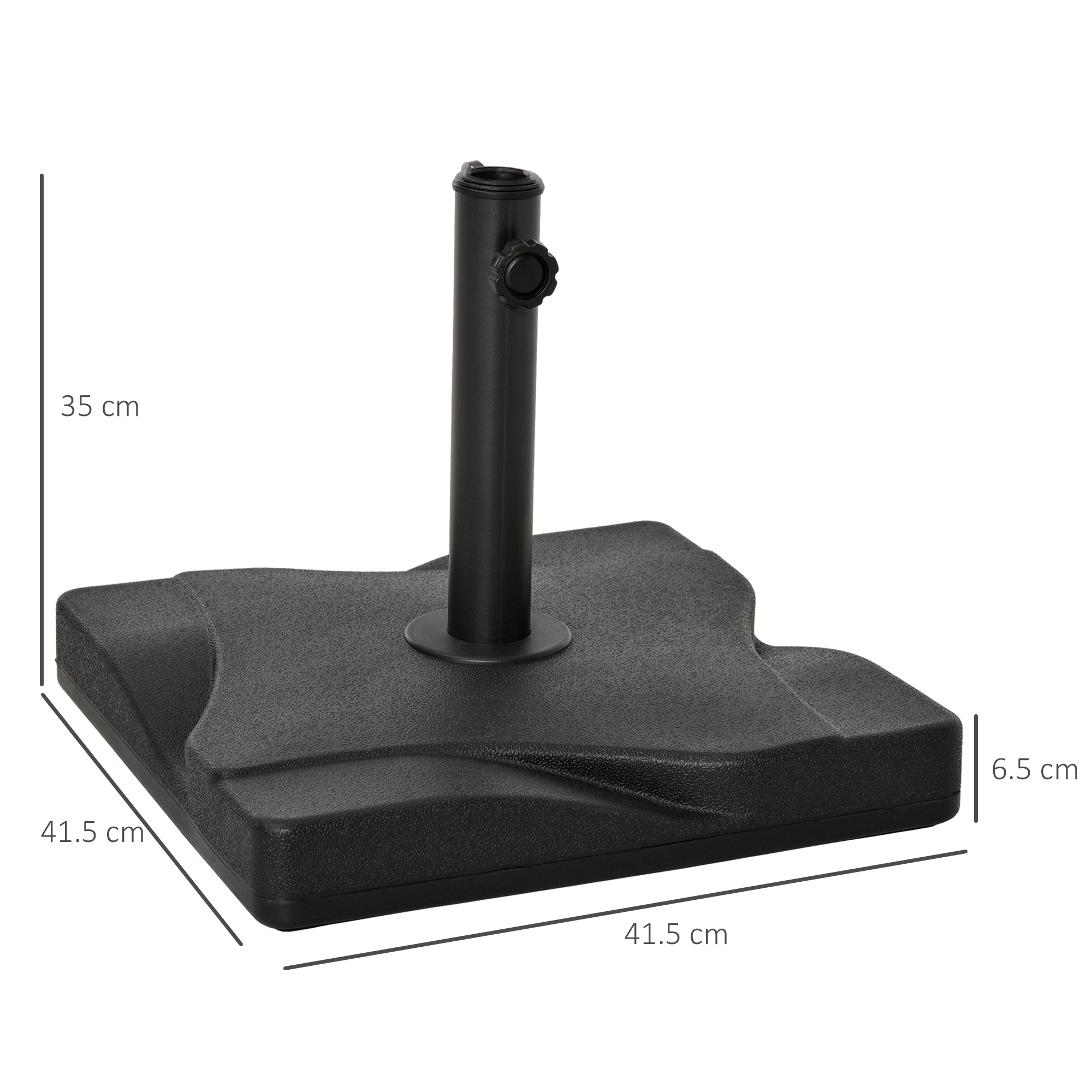  Baza pentru Umbrela din Plastic de 20 kg pentru Stalpi de 35-38-48 mm, 41,5x41,5x35cm [2]