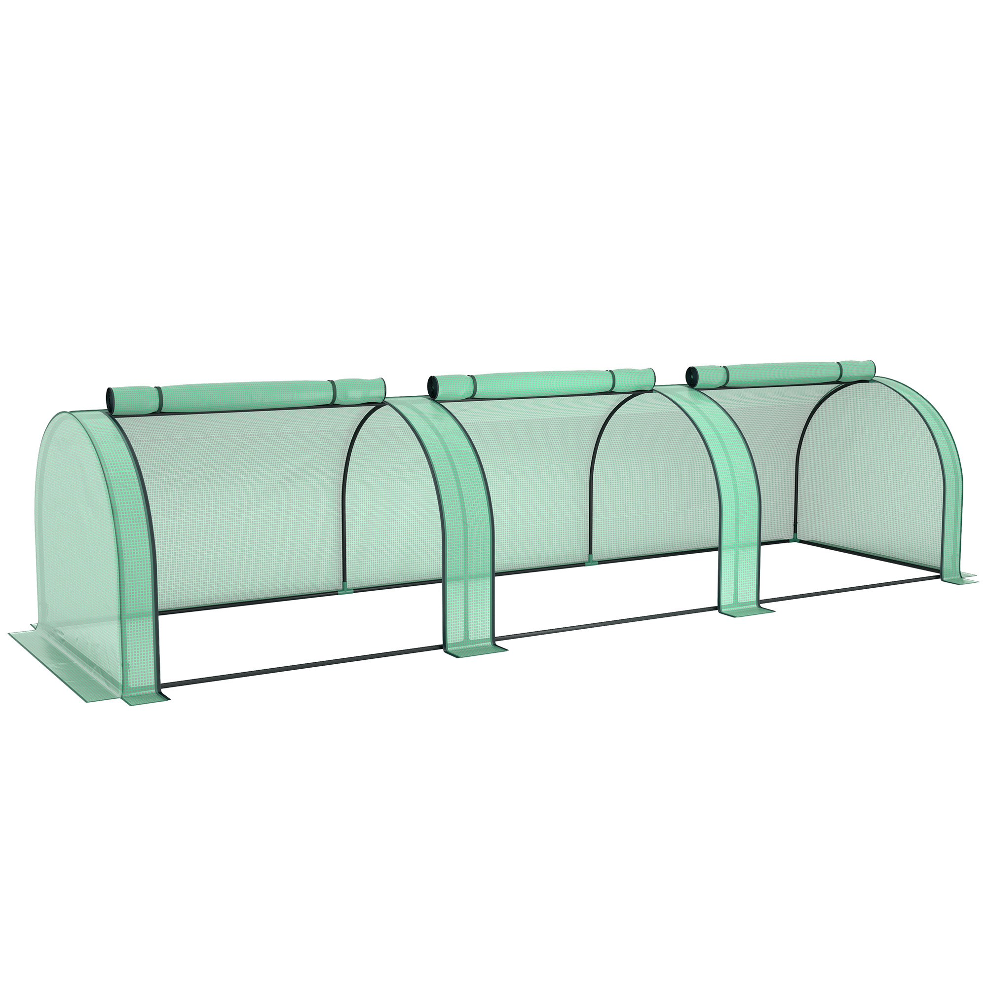 Gradina & balcon -  Sera de Gradina Tip Tunel din Otel si Plastic PP cu Usi Rulabile, 3x1x0,8 m, Verde