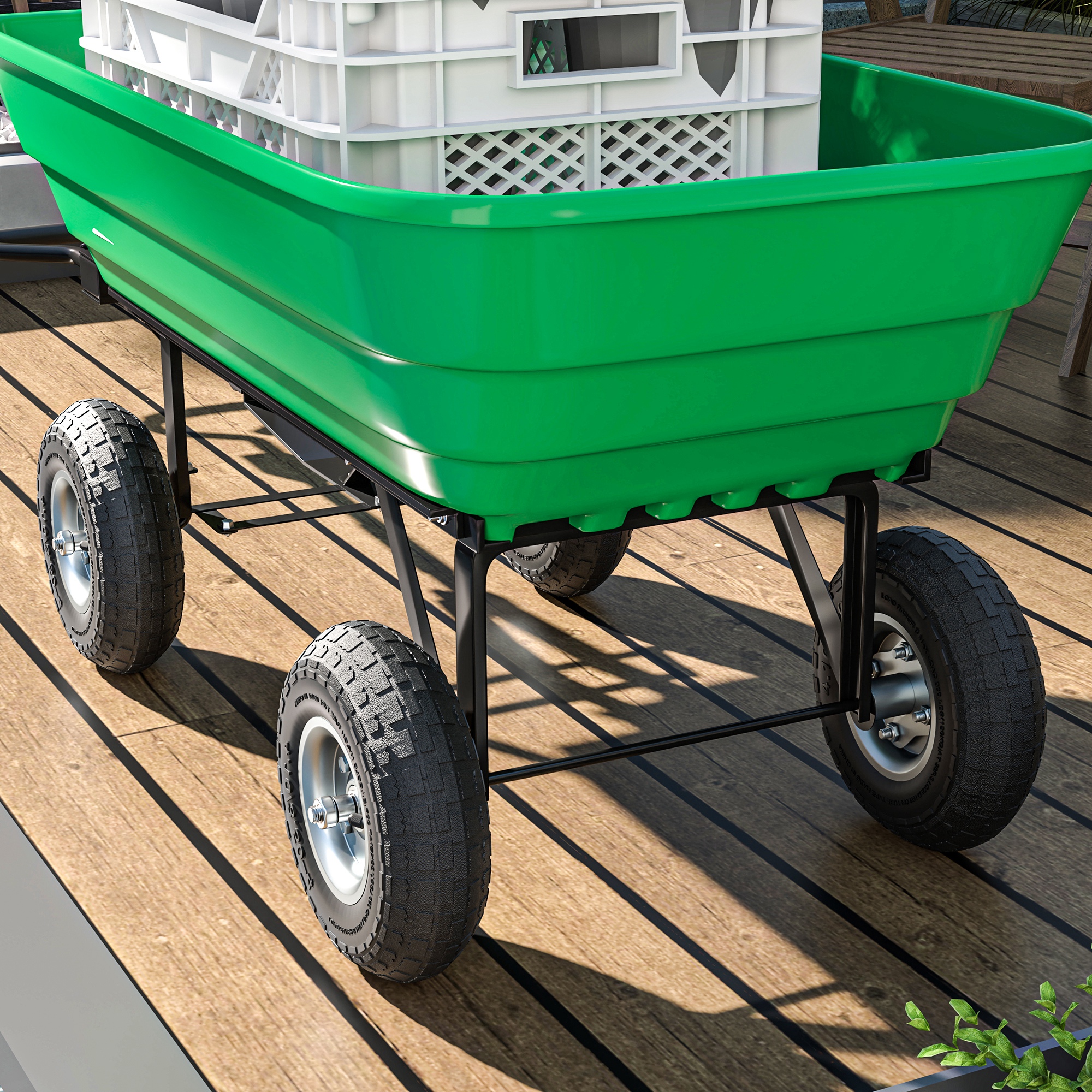  Set 2 Roti pentru Carucior Capacitate 80 kg cu Profil Scanat, Roti din Cauciuc si Otel, Ø25.5x7.5 cm, Negru [6]