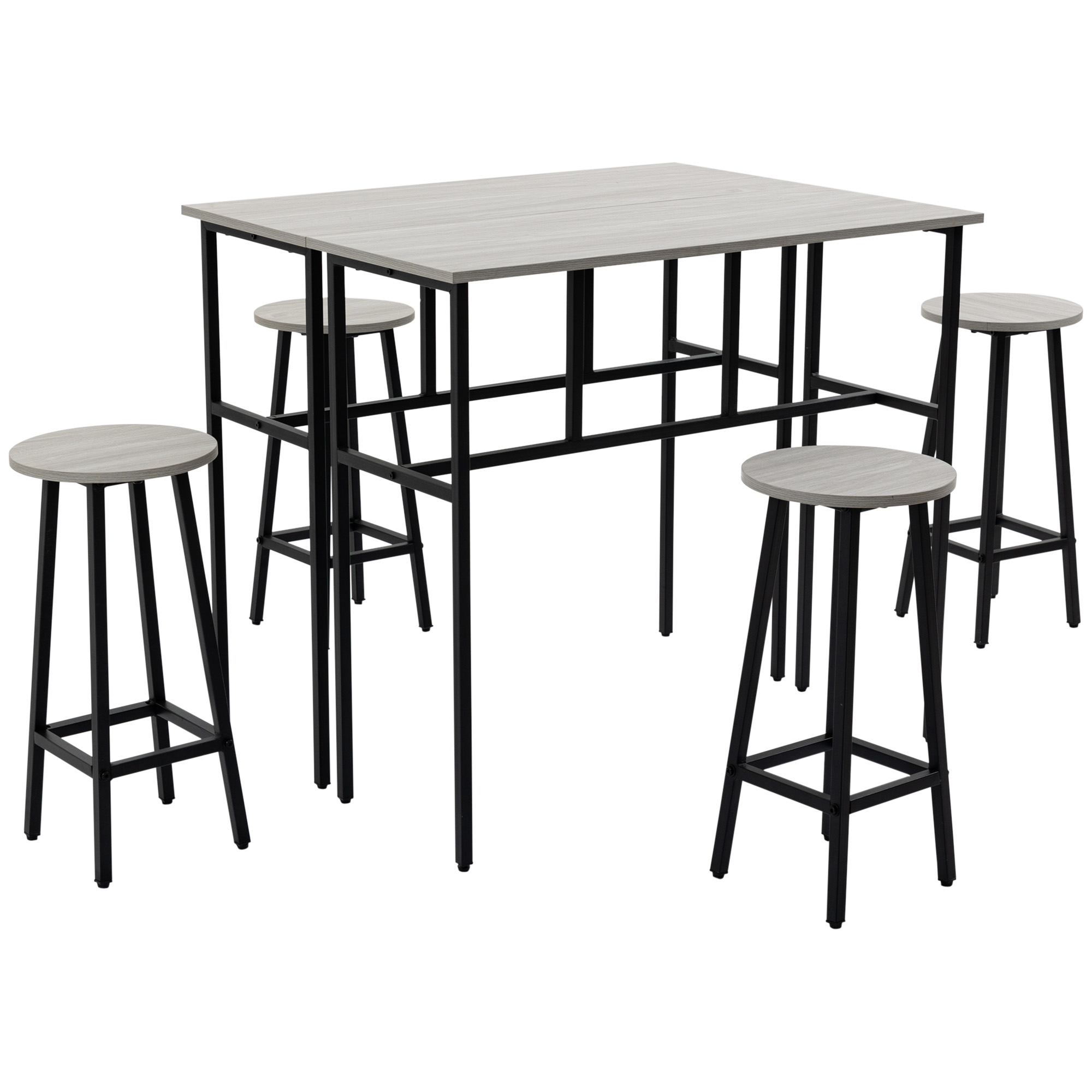 Bucatarie -  Set Bar 6 Piese - 4 Scaune & 2 Mese, Design Modern