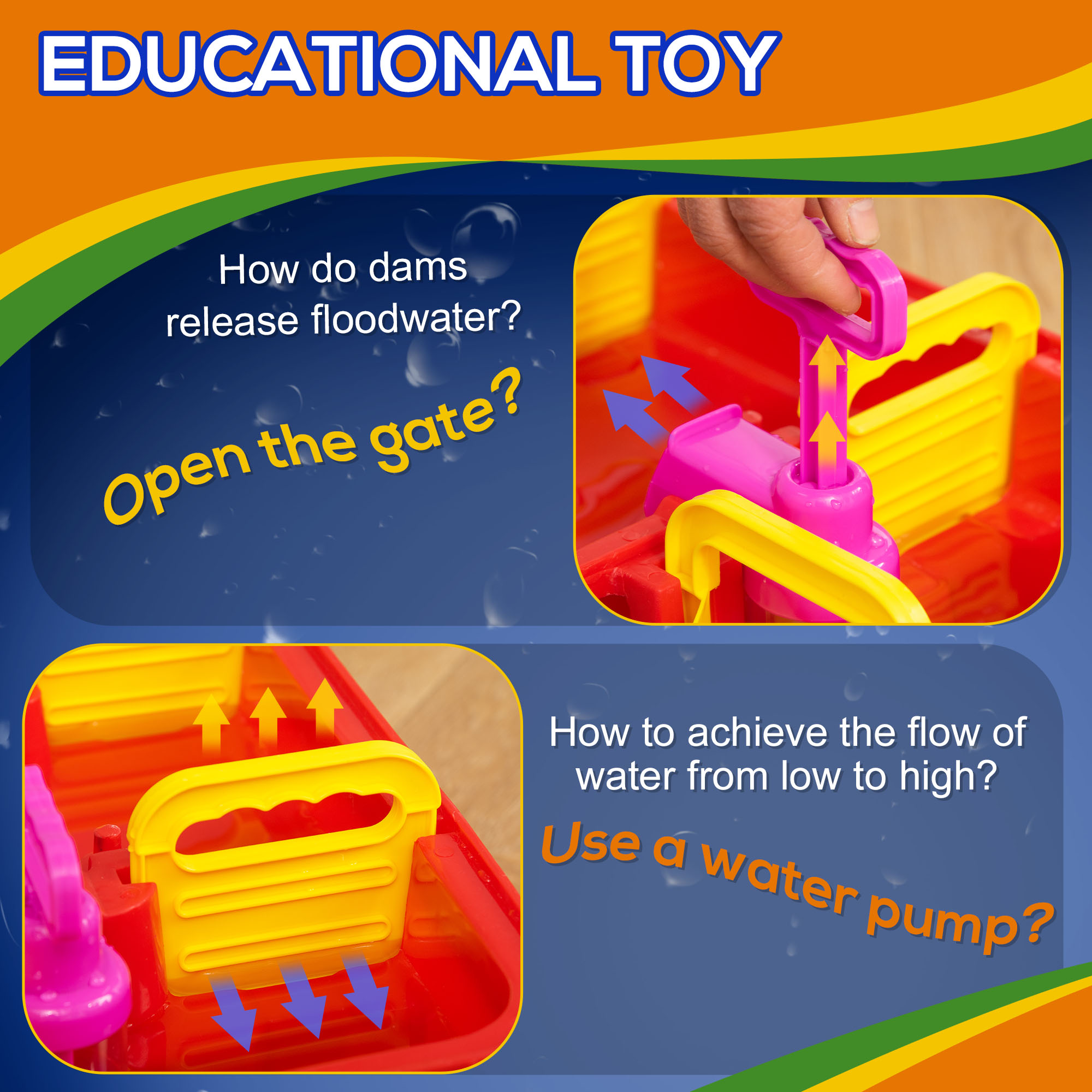  Playset pentru apa 78 Piese pentru Copii 3-6 Ani, 123x90x7cm, Albastru si Rosu [4]