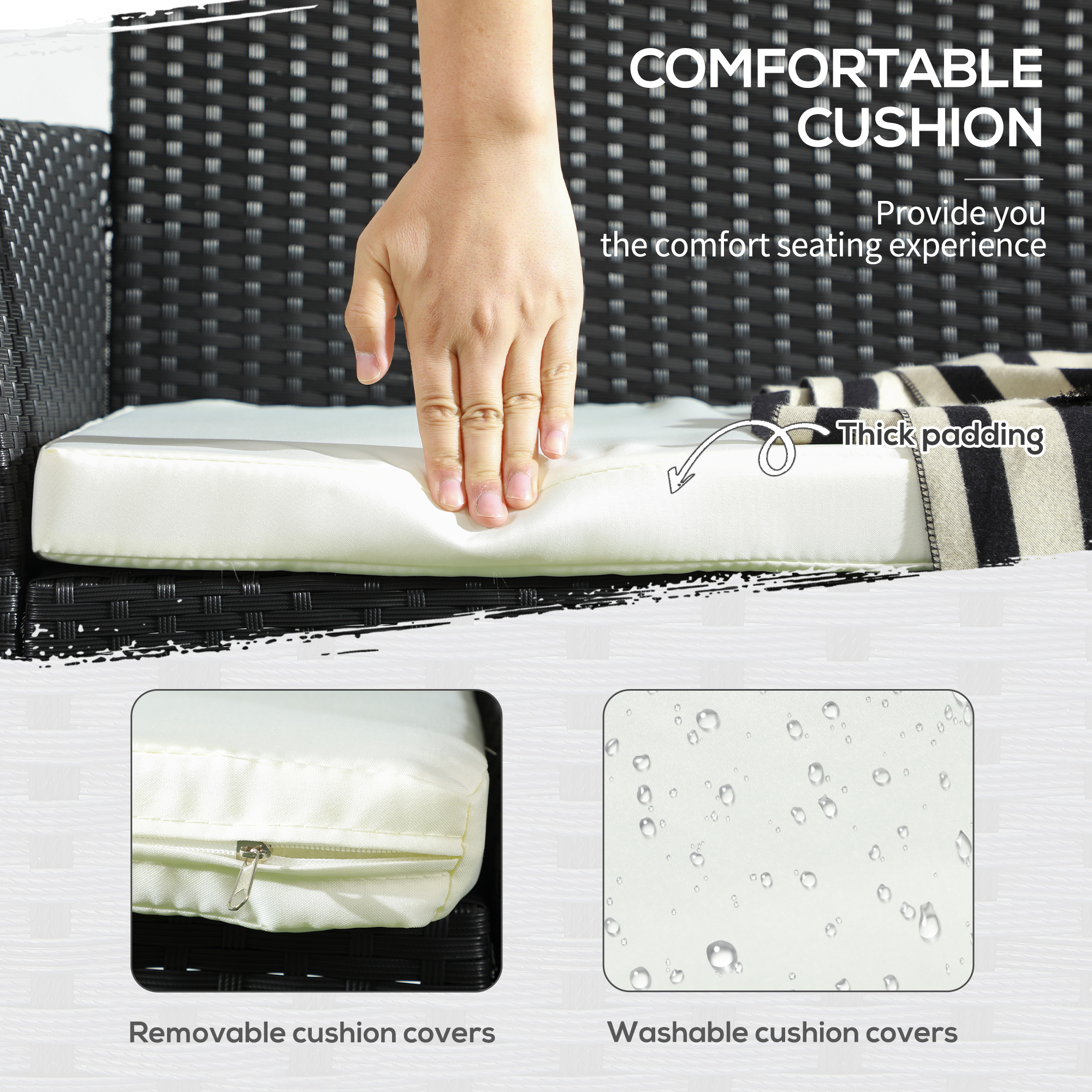 Canapea de exterior  cu 2 locuri cu perne captusite [3]