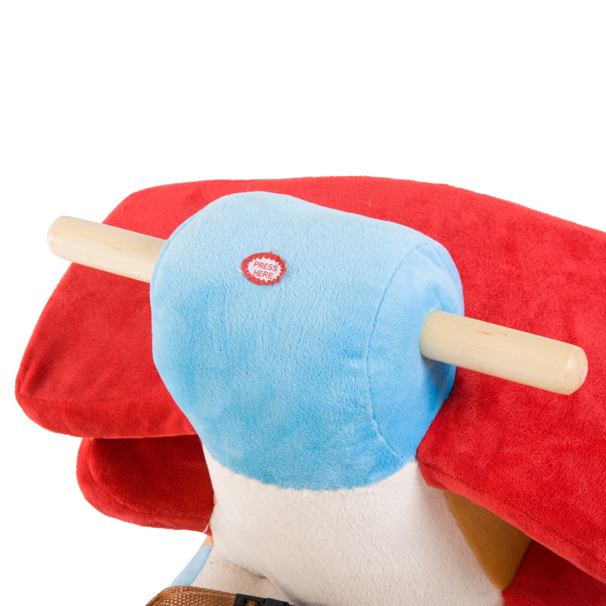  Avion Balansoar din Plus Moale Captusit si Lemn Masiv cu Centura de Siguranta [8]