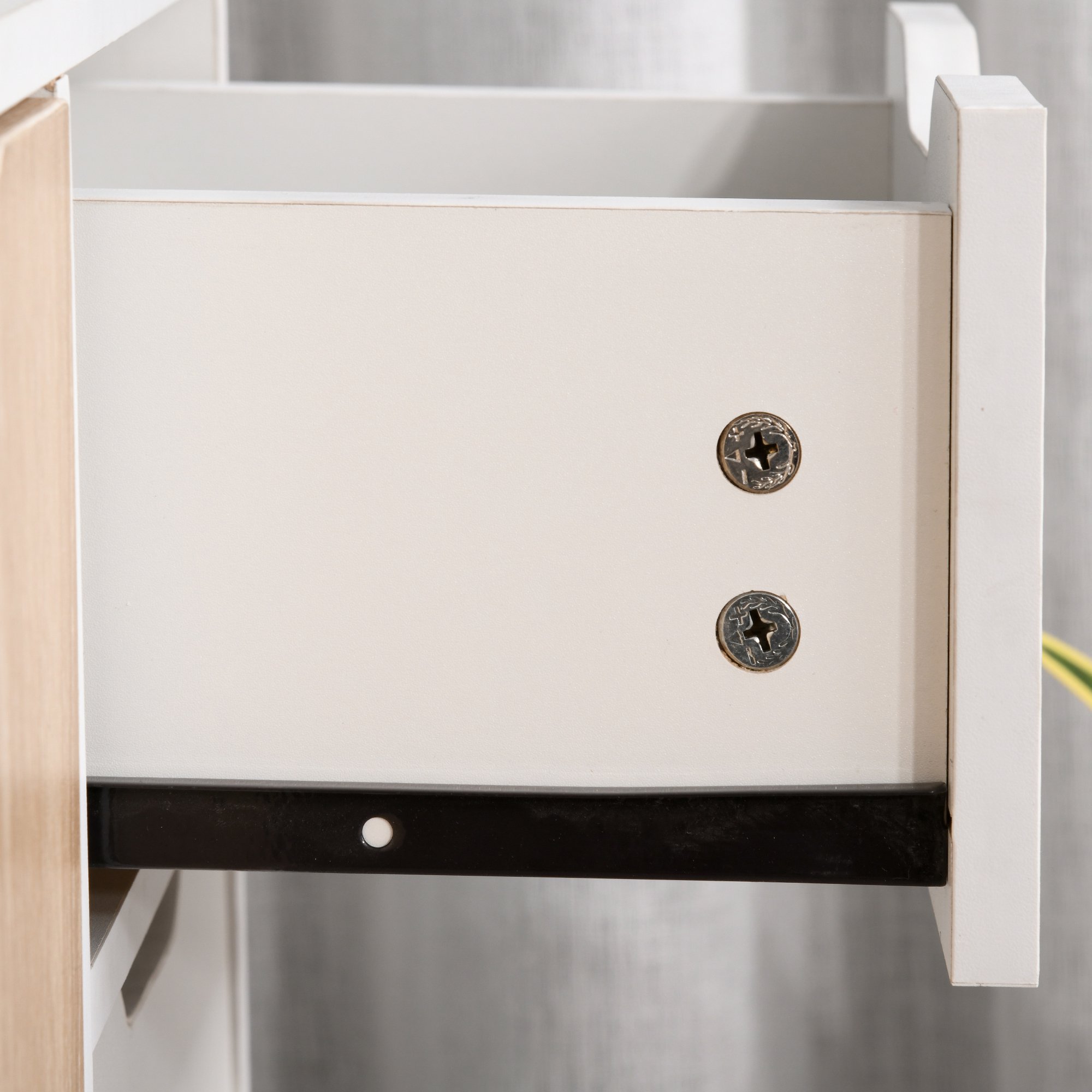 Dulapior Multifunctional  din Lemn cu Sertar si Dulapioare in Stil Nordic, 90x30x72cm [7]