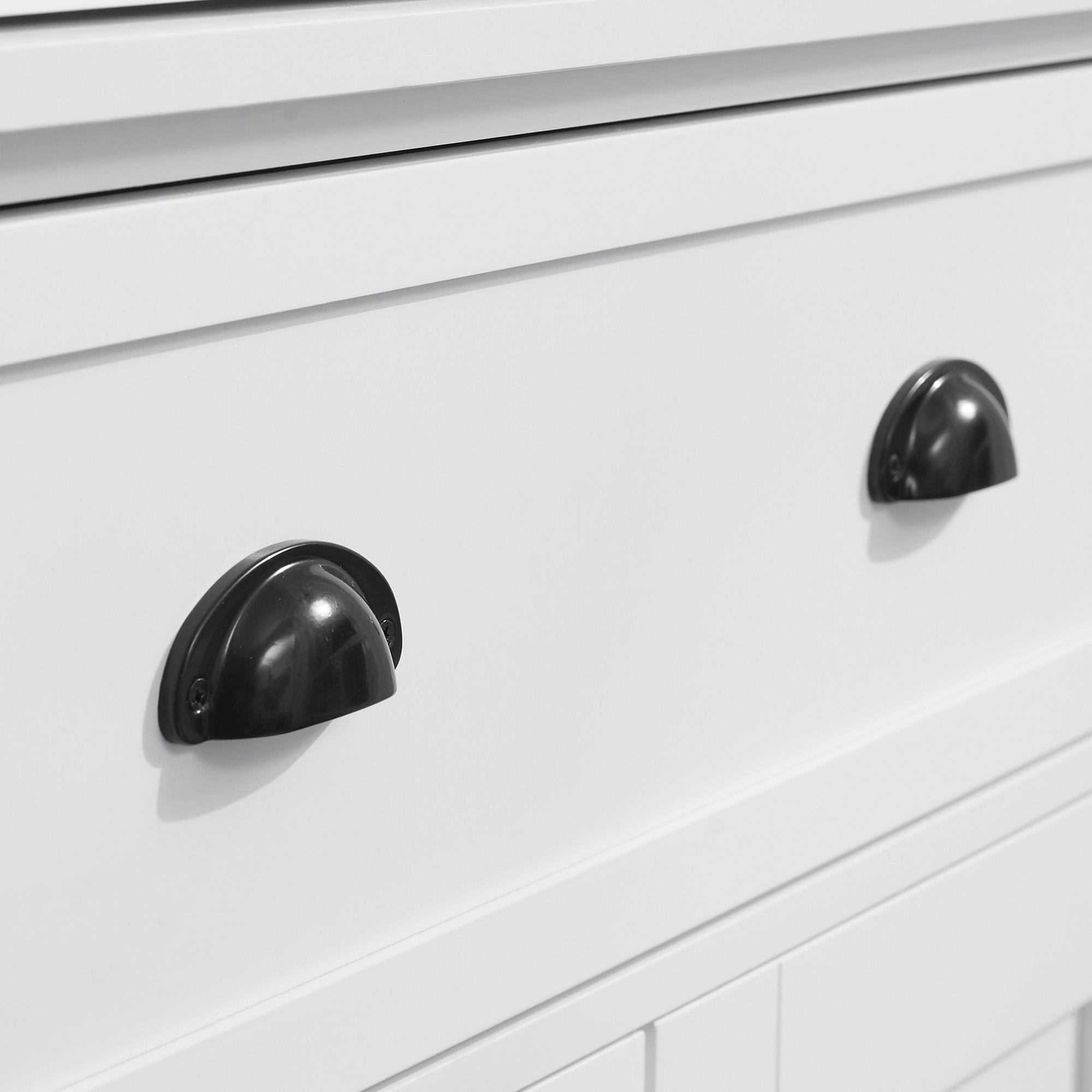  Dulap de bucatarie cu dulap superior si inferior si sertar central din MDF, placi aglomerate si metal, 76x40,5x184cm, alb [7]