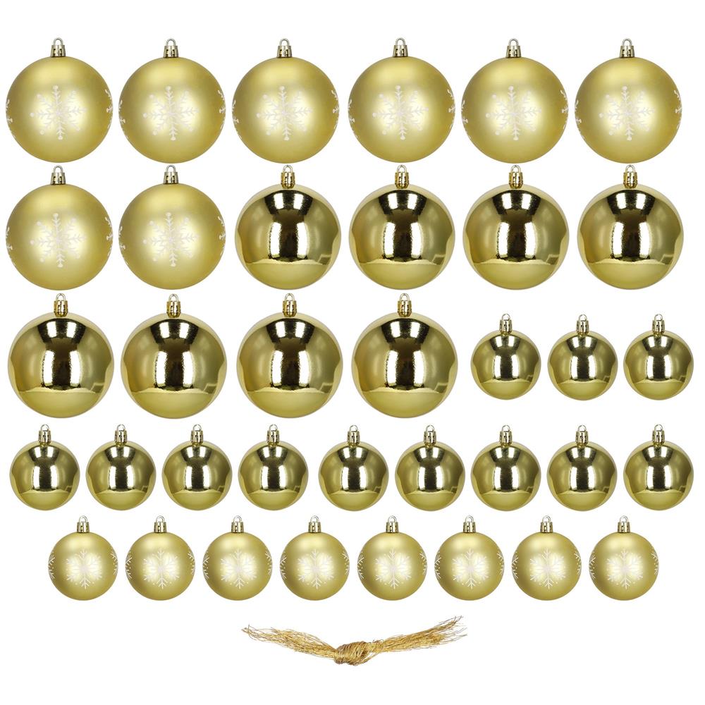 Set globuri Craciun 36 bucati, diverse modele, diametru 6-8 cm, auriu [3]