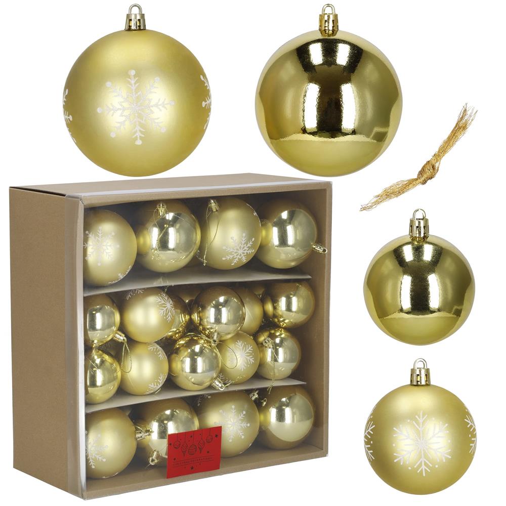 Set globuri Craciun 36 bucati, diverse modele, diametru 6-8 cm, auriu [4]