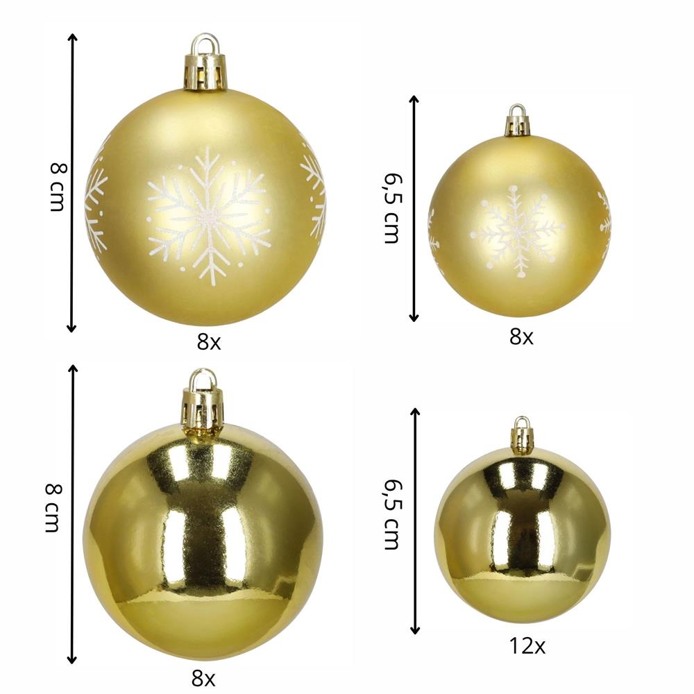 Set globuri Craciun 36 bucati, diverse modele, diametru 6-8 cm, auriu [9]