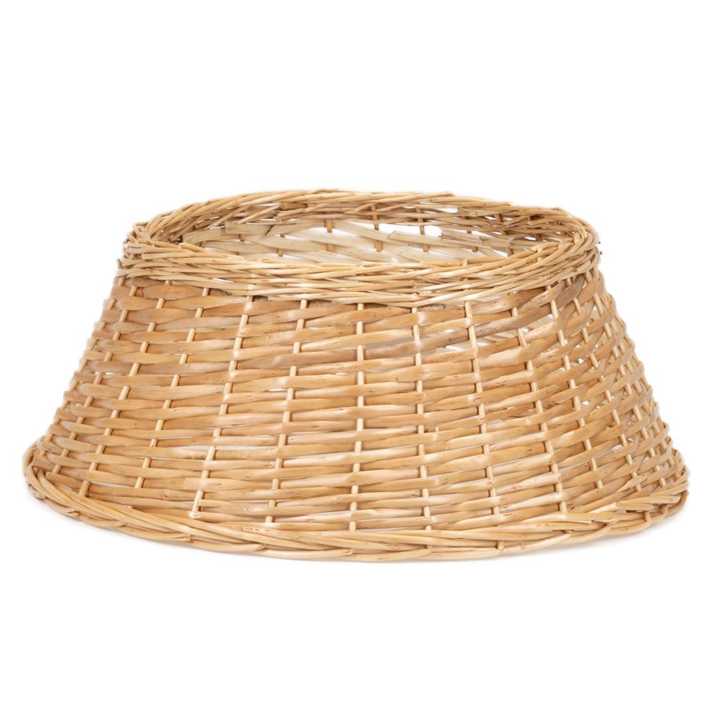 Decoratiuni si figurine - Protectie suport brad Craciun din impletitura, 58x24 cm, maro deschis