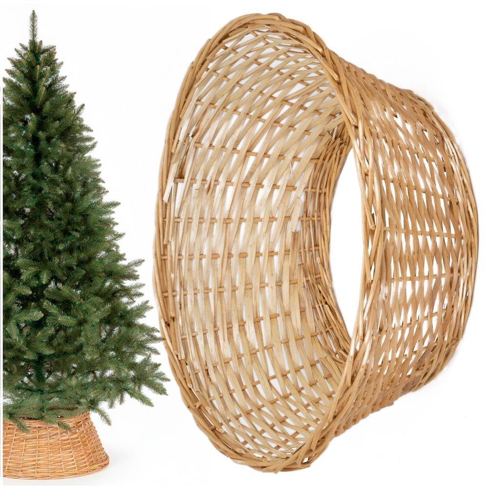 Protectie suport brad Craciun din impletitura, 58x24 cm, maro deschis [3]