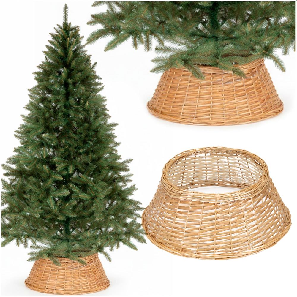 Protectie suport brad Craciun din impletitura, 58x24 cm, maro deschis [5]