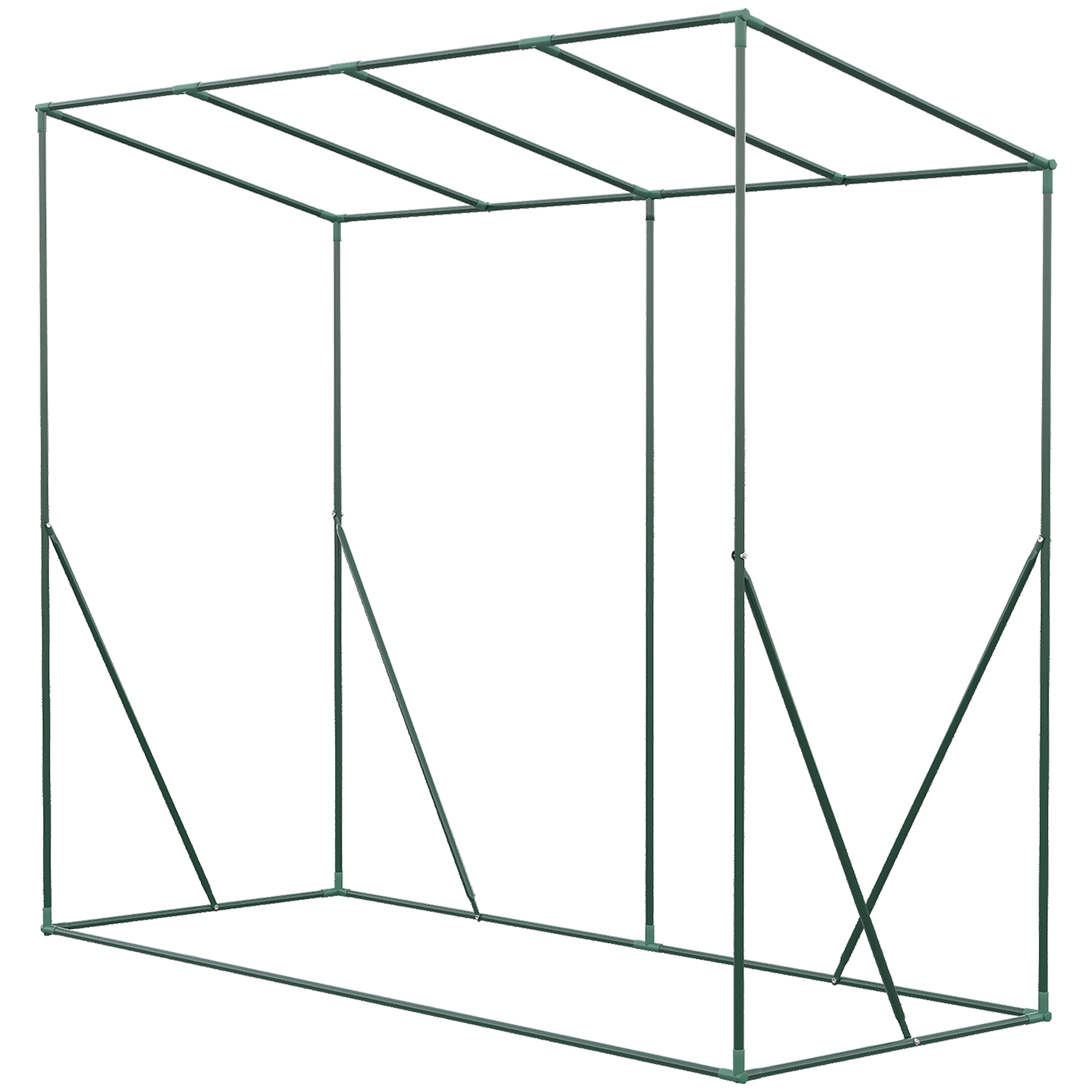  Sera de gradina din PE si otel cu 4 carlige, 2 ferestre laterale si copertina superioara ranforsata, 200x77x148-169 cm [7]