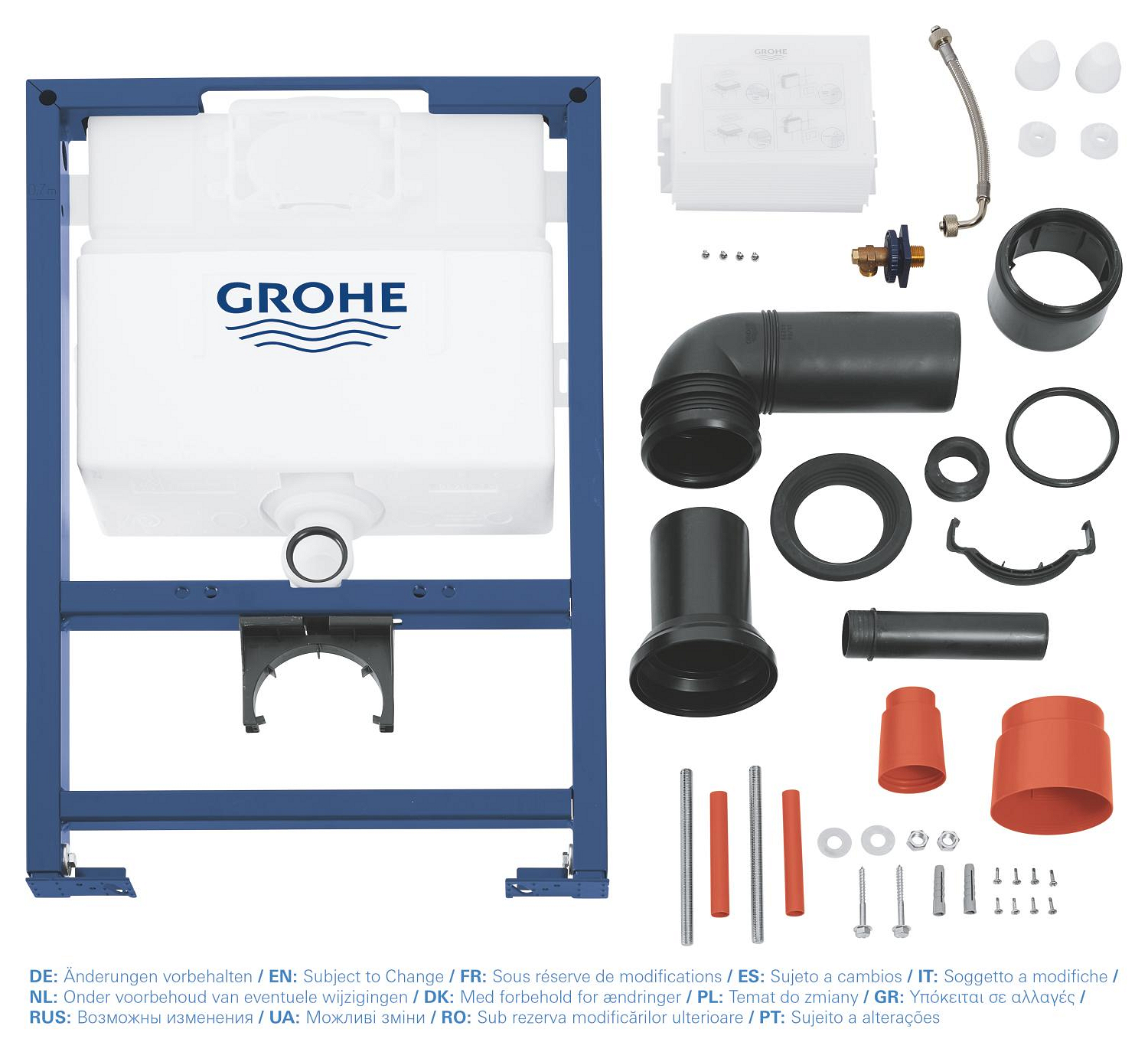 Rezervor Grohe 38526000, Cadru suspendat Rapid SL, tip instalare incastrat, tip placare uscata, numar moduri spalare 2 [3]