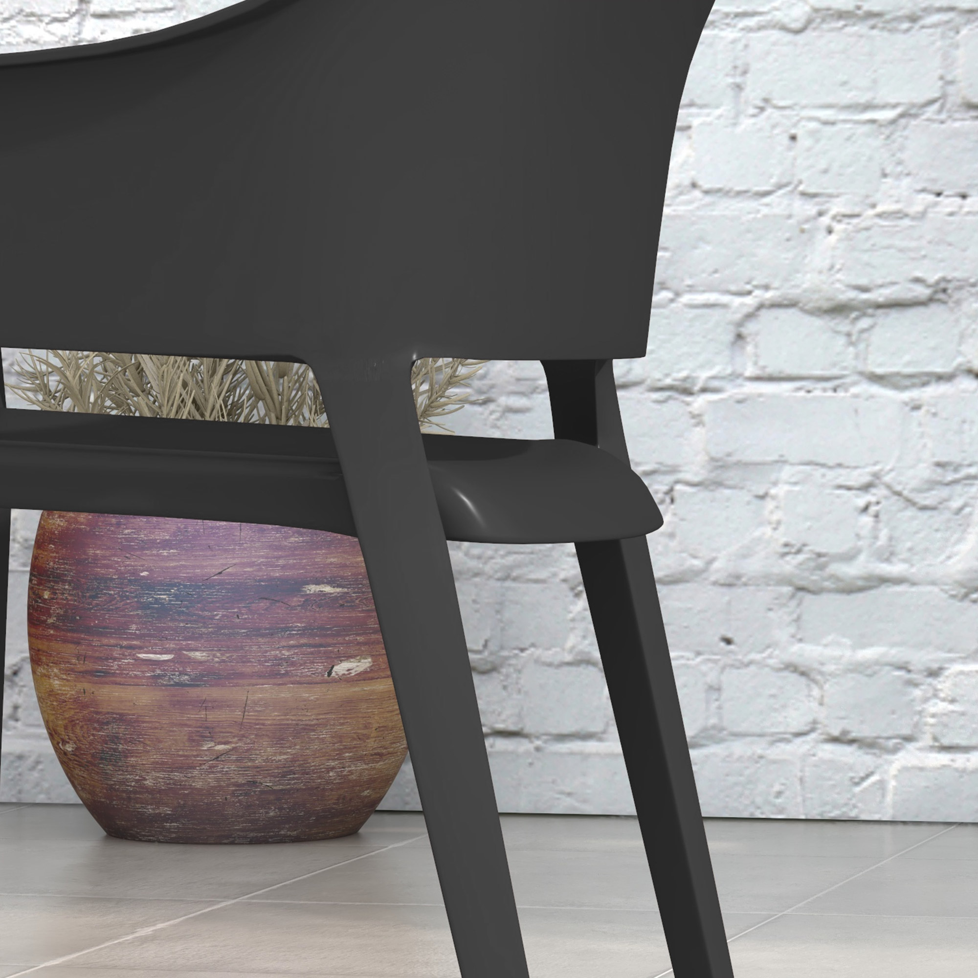  Scaune De Gradina 4 Bucati, Negru [7]