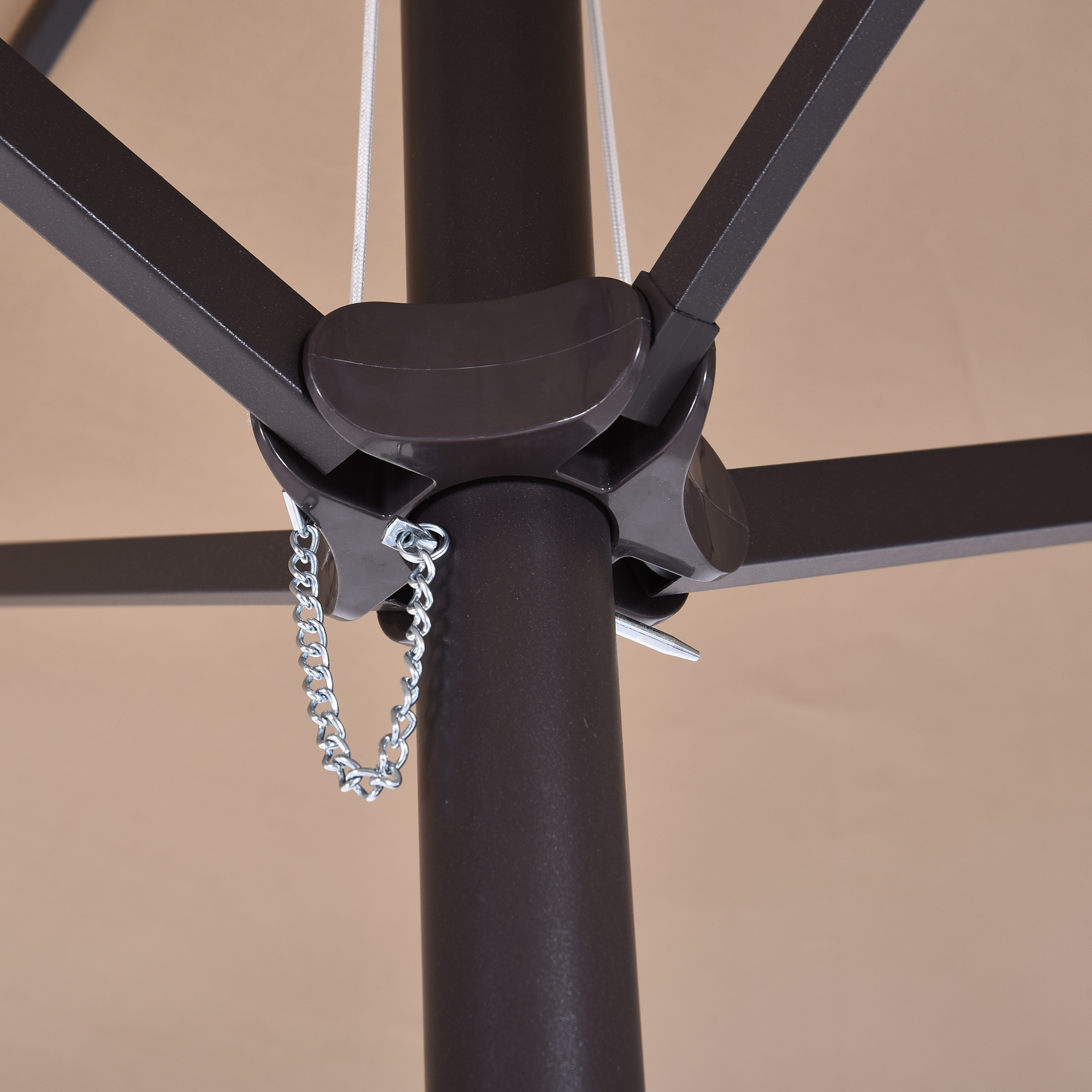 Umbrela dubla de soare, 460x270x240cm, Cafea  [8]